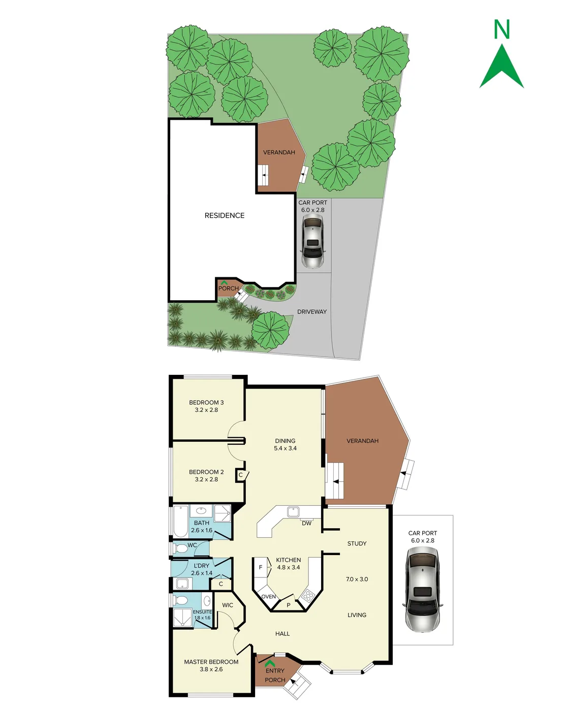 Colour 2D Floorpik with site plan